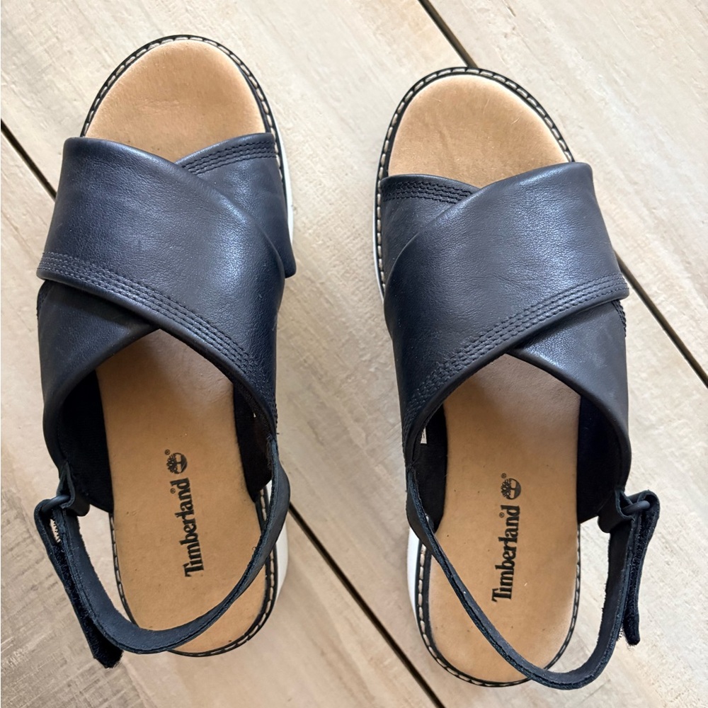 Timberland Women's Black Leather Sandals